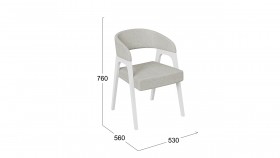 Кресло «Техас 1» (Белый матовый/Шенилл Estetica Moonstone №221) в Тевризе - tevriz.katalogmebeli.com | фото 2