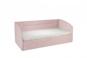 Кровать 0.9 Альба Софа (Нежно-розовый велюр) в Тевризе - tevriz.katalogmebeli.com | фото