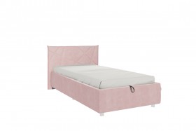 Кровать 0.9 Бест (Нежно-розовый велюр/под-мех) в Тевризе - tevriz.katalogmebeli.com | фото 1
