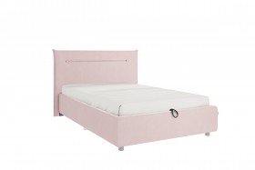 Кровать 1,2 Альба (Нежно-розовый велюр/под-мех) в Тевризе - tevriz.katalogmebeli.com | фото 1