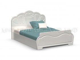 Кровать 1,4м Гармония (Белый/Белый глянец) в Тевризе - tevriz.katalogmebeli.com | фото