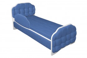 Кровать 160 Атлет 29 Синий (мягкий бортик) в Тевризе - tevriz.katalogmebeli.com | фото