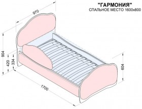 Кровать 160 Гармония 18 Бордовый (мягкий бортик) в Тевризе - tevriz.katalogmebeli.com | фото 2