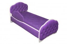 Кровать 160 Гармония 32 Фиолетовый (мягкий бортик) в Тевризе - tevriz.katalogmebeli.com | фото
