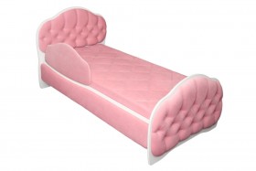Кровать 160 Гармония 36 Светло-розовый (мягкий бортик) в Тевризе - tevriz.katalogmebeli.com | фото 1