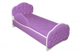 Кровать 160 Гармония 67 Светло-фиолетовый (мягкий бортик) в Тевризе - tevriz.katalogmebeli.com | фото