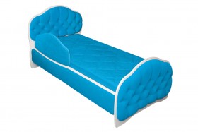 Кровать 160 Гармония 84 Ярко-голубой (мягкий бортик) в Тевризе - tevriz.katalogmebeli.com | фото