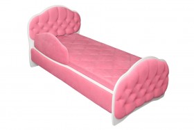 Кровать 160 Гармония 89 Розовый (мягкий бортик) в Тевризе - tevriz.katalogmebeli.com | фото 1