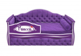Кровать 160 серии Иллюзия 2 ящика 32 Фиолетовый (мягкие боковые накладки/подушка валик) в Тевризе - tevriz.katalogmebeli.com | фото
