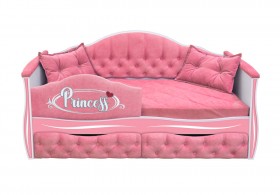 Кровать 160 серии Иллюзия 2 ящика 36 Розовый (мягкий бортик/подушки) в Тевризе - tevriz.katalogmebeli.com | фото