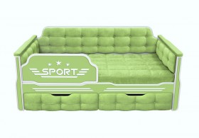 Кровать 160 серии Спорт 2 ящика 81 Фисташка (мягкие боковые накладки) в Тевризе - tevriz.katalogmebeli.com | фото 1