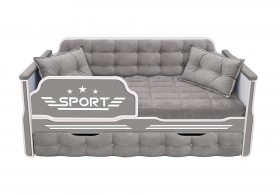 Кровать 170 серии Спорт 1 ящик 45 Серый (подушки) в Тевризе - tevriz.katalogmebeli.com | фото