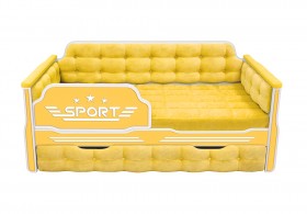 Кровать 170 серии Спорт 1 ящик 74 Жёлтый (мягкие боковые накладки) в Тевризе - tevriz.katalogmebeli.com | фото