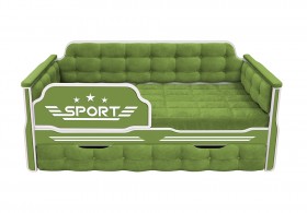 Кровать 170 серии Спорт 1 ящик 76 Зелёный (мягкие боковые накладки) в Тевризе - tevriz.katalogmebeli.com | фото