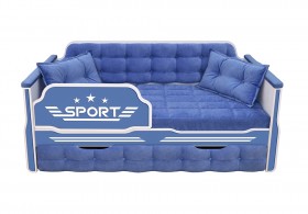 Кровать 170 серии Спорт 1 ящик 85 Синий (подушки) в Тевризе - tevriz.katalogmebeli.com | фото 1