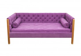 Кровать 180 серии Леди  32 Фиолетовый (подушка валик) в Тевризе - tevriz.katalogmebeli.com | фото 1