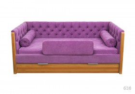 Кровать 180 серии Леди + ящик 32 Фиолетовый (мягкий бортик/подушка валик) в Тевризе - tevriz.katalogmebeli.com | фото