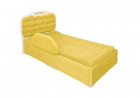 Кровать 190 Атлет Lux 74 Жёлтый (мягкий бортик) в Тевризе - tevriz.katalogmebeli.com | фото