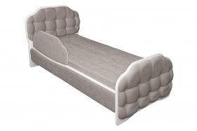 Кровать 190 Атлет Lux 96 Серый (мягкий бортик) в Тевризе - tevriz.katalogmebeli.com | фото 1