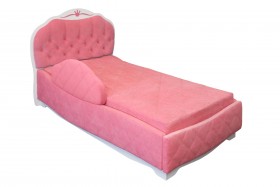 Кровать 190 Гармония Lux 36 Розовый (мягкий бортик) в Тевризе - tevriz.katalogmebeli.com | фото