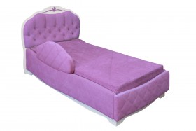 Кровать 190 Гармония Lux 67 Светло-фиолетовый (мягкий бортик) в Тевризе - tevriz.katalogmebeli.com | фото