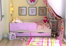 Кровать Алиса КР-812 1,6 Белфорд/Розовый металлик в Тевризе - tevriz.katalogmebeli.com | фото
