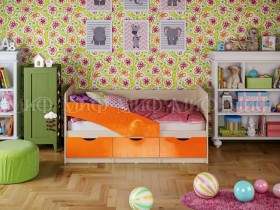Кровать Бабочки 1,6м (Оранжевый металлик) в Тевризе - tevriz.katalogmebeli.com | фото 1