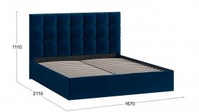 Кровать без ПМ «Эмбер» Велюр Confetti/Blue в Тевризе - tevriz.katalogmebeli.com | фото 2