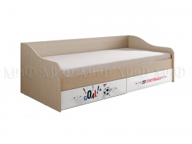 Кровать Boy Вега 0,9 м (Дуб беленый/Белый глянец/фотопечать) в Тевризе - tevriz.katalogmebeli.com | фото 1