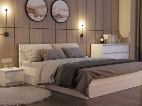 Кровать Челси 1400 (Белый/Белый глянец) в Тевризе - tevriz.katalogmebeli.com | фото 2