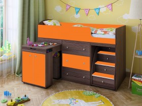 Кровать-чердак Малыш 1600 Бодего/Оранжевый в Тевризе - tevriz.katalogmebeli.com | фото 1