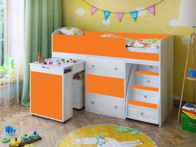 Кровать-чердак Малыш 1600 Винтерберг/Оранжевый в Тевризе - tevriz.katalogmebeli.com | фото