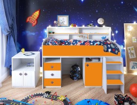 Кровать-чердак Малыш-5 Винтерберг/Оранжевый в Тевризе - tevriz.katalogmebeli.com | фото