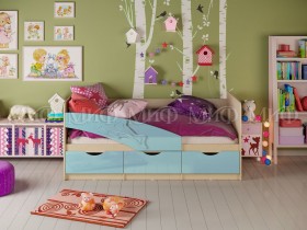 Кровать детская 1,6м Дельфин (Голубой матовый) в Тевризе - tevriz.katalogmebeli.com | фото