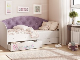 Кровать детская Эльза Белый/Фиолетовый в Тевризе - tevriz.katalogmebeli.com | фото