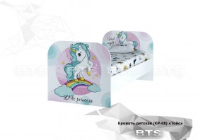 Кровать детская КР-08 Тойс (белый/белый,фотопечать Little Pony) в Тевризе - tevriz.katalogmebeli.com | фото
