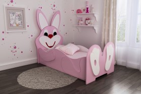 Кровать детская Зайка 1.6 Розовый/Белый в Тевризе - tevriz.katalogmebeli.com | фото