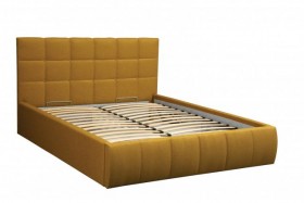Кровать "Диана" ш. 1400 (Н=1010мм) (жаккард горчица) в Тевризе - tevriz.katalogmebeli.com | фото
