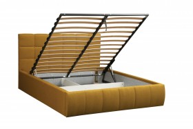 Кровать "Диана" ш. 1400 (Н=1010мм) (жаккард горчица) в Тевризе - tevriz.katalogmebeli.com | фото 3