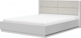 Кровать двойная 1400х2000 Вива (Белый/Белый глянец/Платина) в Тевризе - tevriz.katalogmebeli.com | фото 1