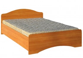 Кровать двойная 1600-1 без матраса (круглые спинки) Вишня Оксфорд в Тевризе - tevriz.katalogmebeli.com | фото 1