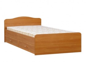 Кровать двойная с ящиками 1400-1 без матраса (круглые спинки) Вишня Оксфорд в Тевризе - tevriz.katalogmebeli.com | фото 1