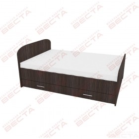 Кровать двухспальная ЛДСП 1400 с ящиками Венге в Тевризе - tevriz.katalogmebeli.com | фото 1