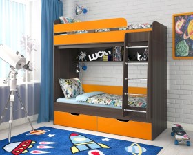 Кровать двухъярусная Юниор-5  Бодего/Оранжевый в Тевризе - tevriz.katalogmebeli.com | фото