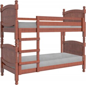 Кровать двухъярусная Валерия из массива сосны 800*1890 Орех в Тевризе - tevriz.katalogmebeli.com | фото