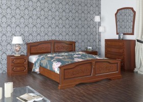Кровать Елена из массива сосны 1200*2000 Орех в Тевризе - tevriz.katalogmebeli.com | фото