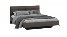 Кровать «Элис» c мягкой обивкой тип 1 Экокожа/Темно-коричневый/1400 в Тевризе - tevriz.katalogmebeli.com | фото