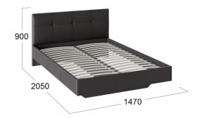 Кровать «Элис» c мягкой обивкой тип 1 Экокожа/Темно-коричневый/1400 в Тевризе - tevriz.katalogmebeli.com | фото 2