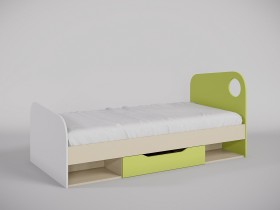 Кровать Эппл 1950х950 (Зеленый/Белый/Клен) в Тевризе - tevriz.katalogmebeli.com | фото