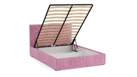 Кровать Гамма ш. 1400 (с основанием для хранения) (велюр тенерифе розовый) в Тевризе - tevriz.katalogmebeli.com | фото 3